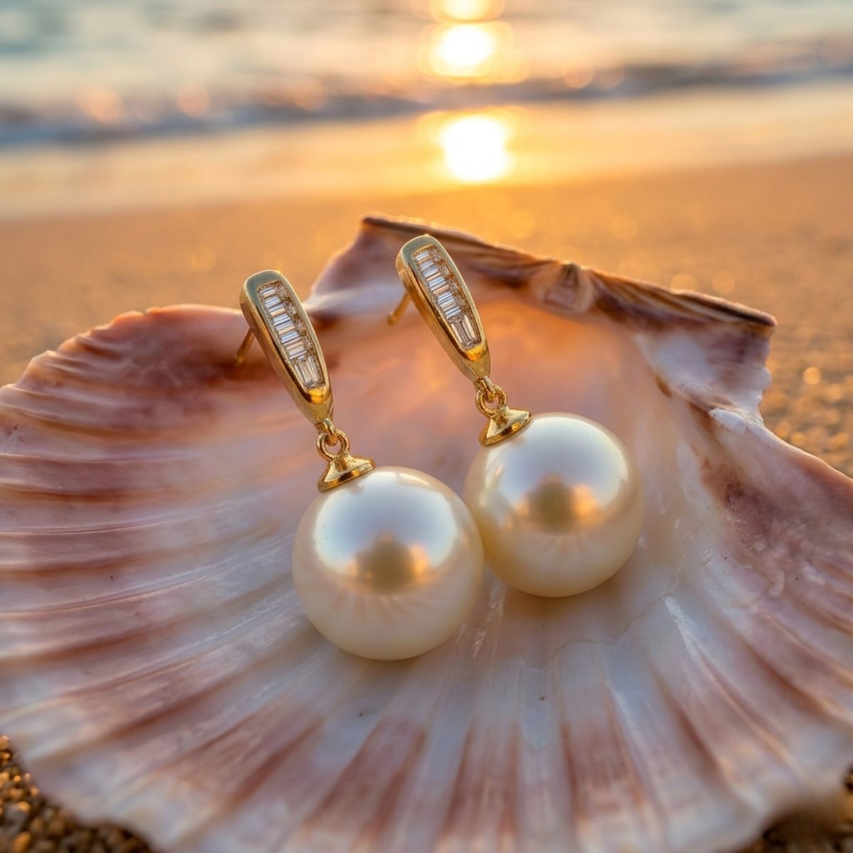 Aurora Crystal Bar Satin Pearl Drop Earrings
