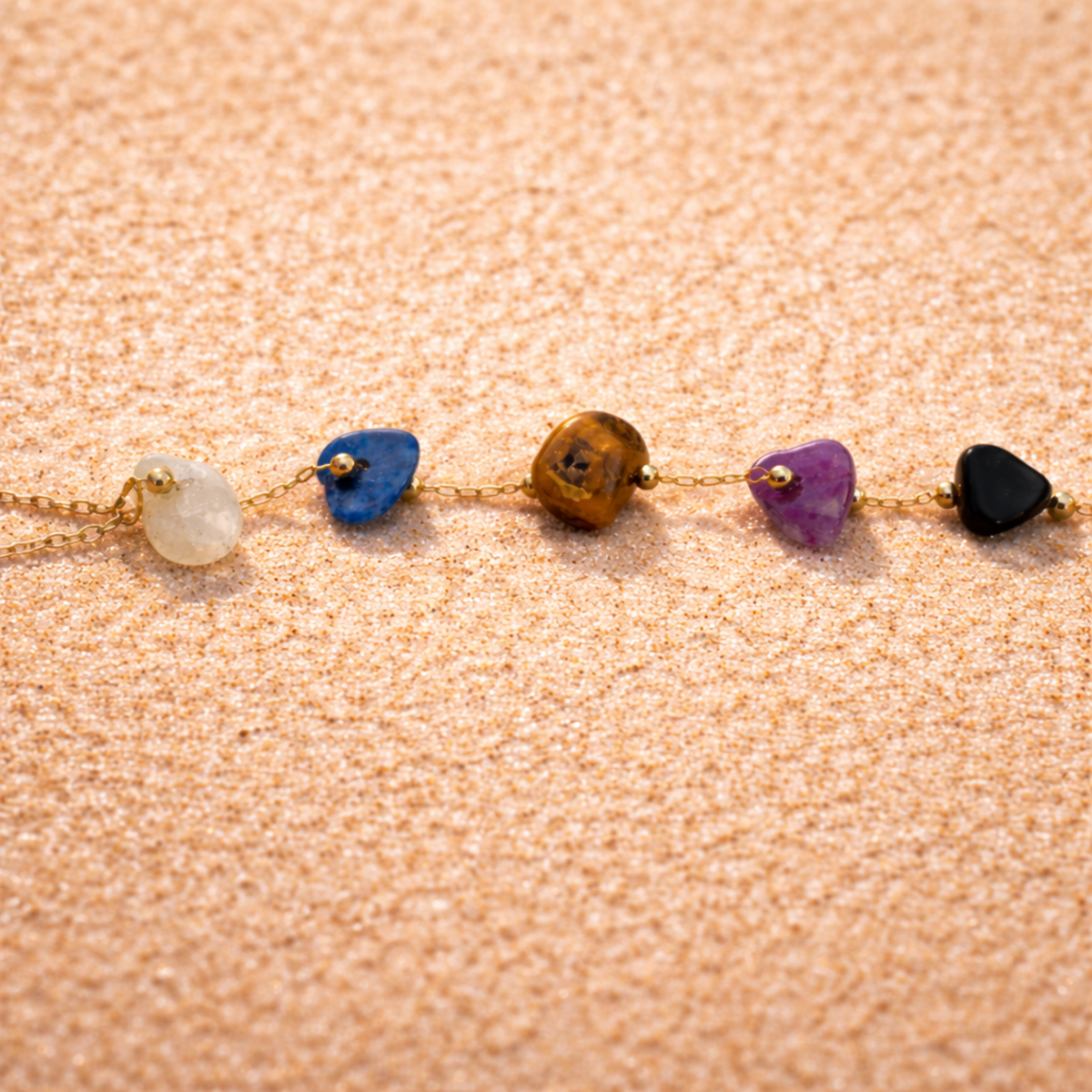 Bohemian Gemstone Hand Chain Bracelet