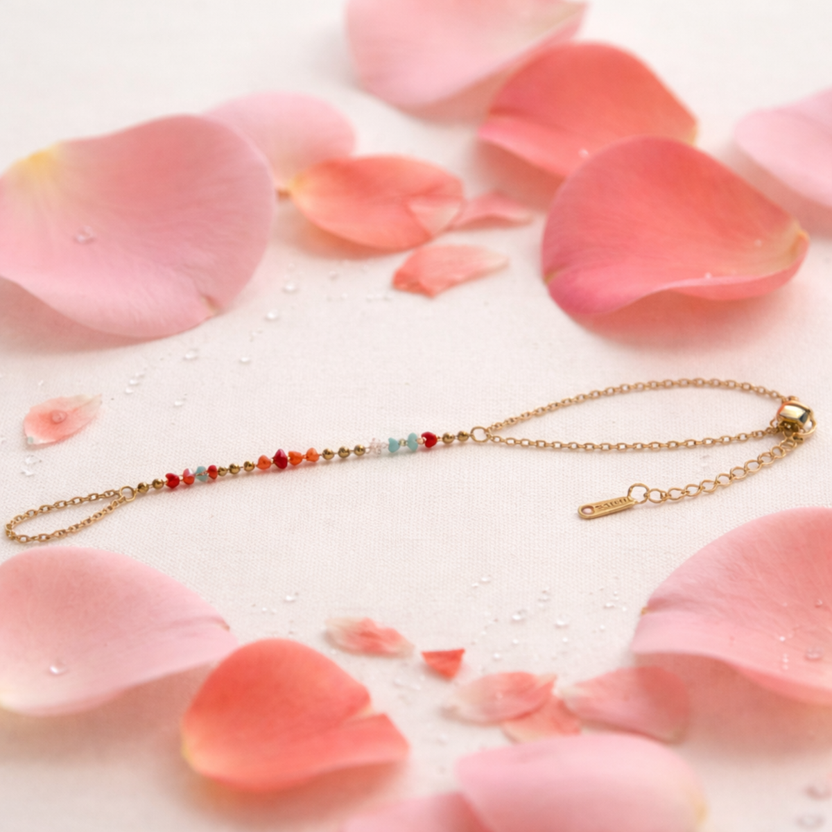 Aurora Multicolor Crystal Gold Hand Harness Bracelet
