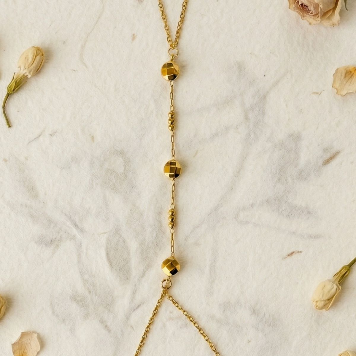 Orb Accent Gold Hand Harness Bracelet