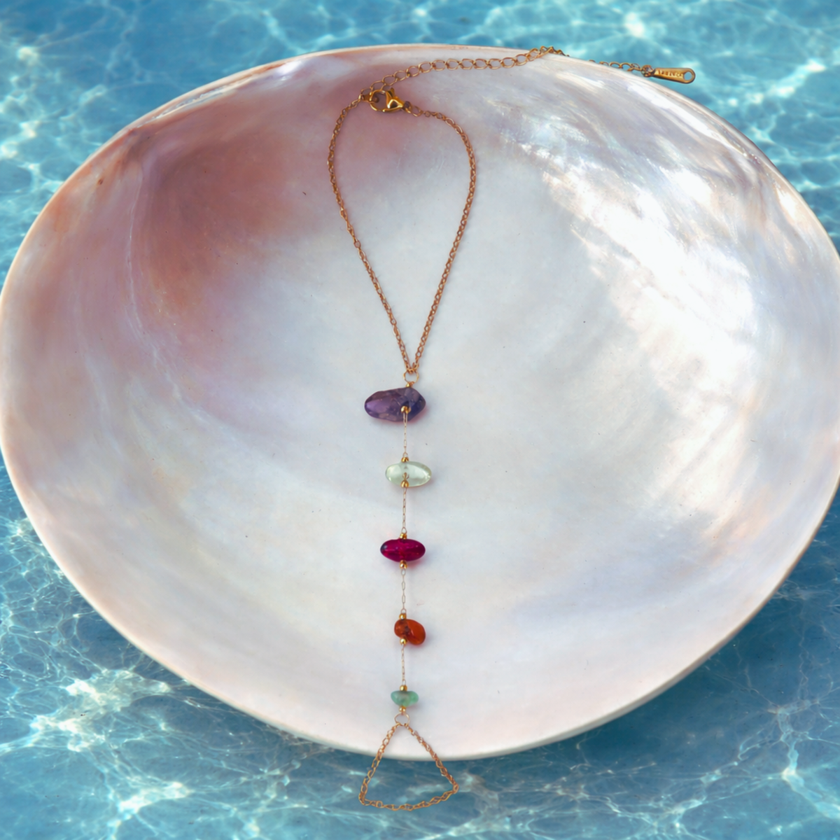 Aurora Multi-Gemstone Hand Harness Bracelet