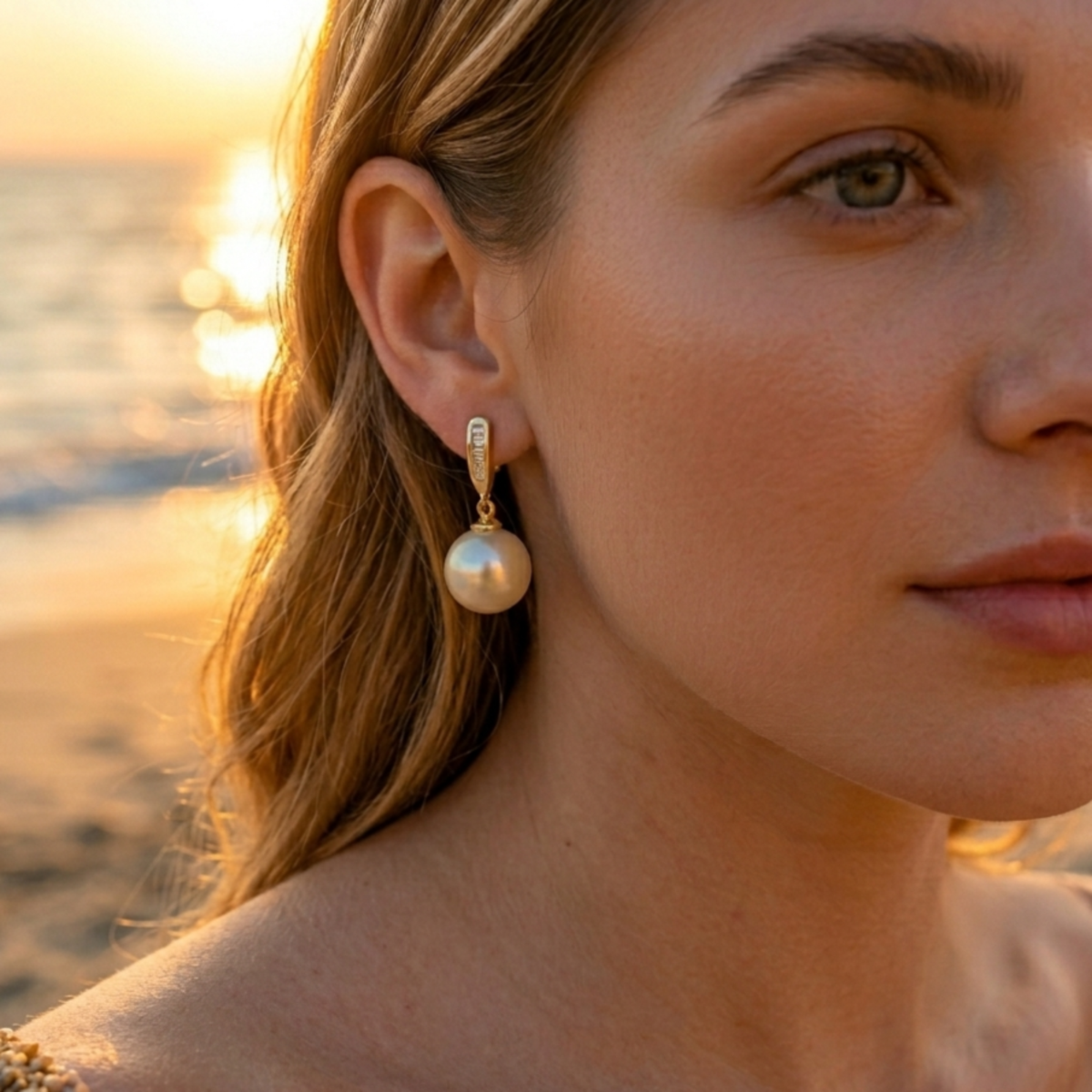 Aurora Crystal Bar Satin Pearl Drop Earrings