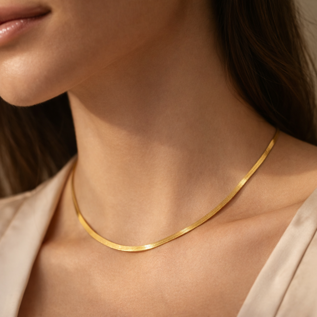 Luna Sleek Gold Snake Chain Necklace