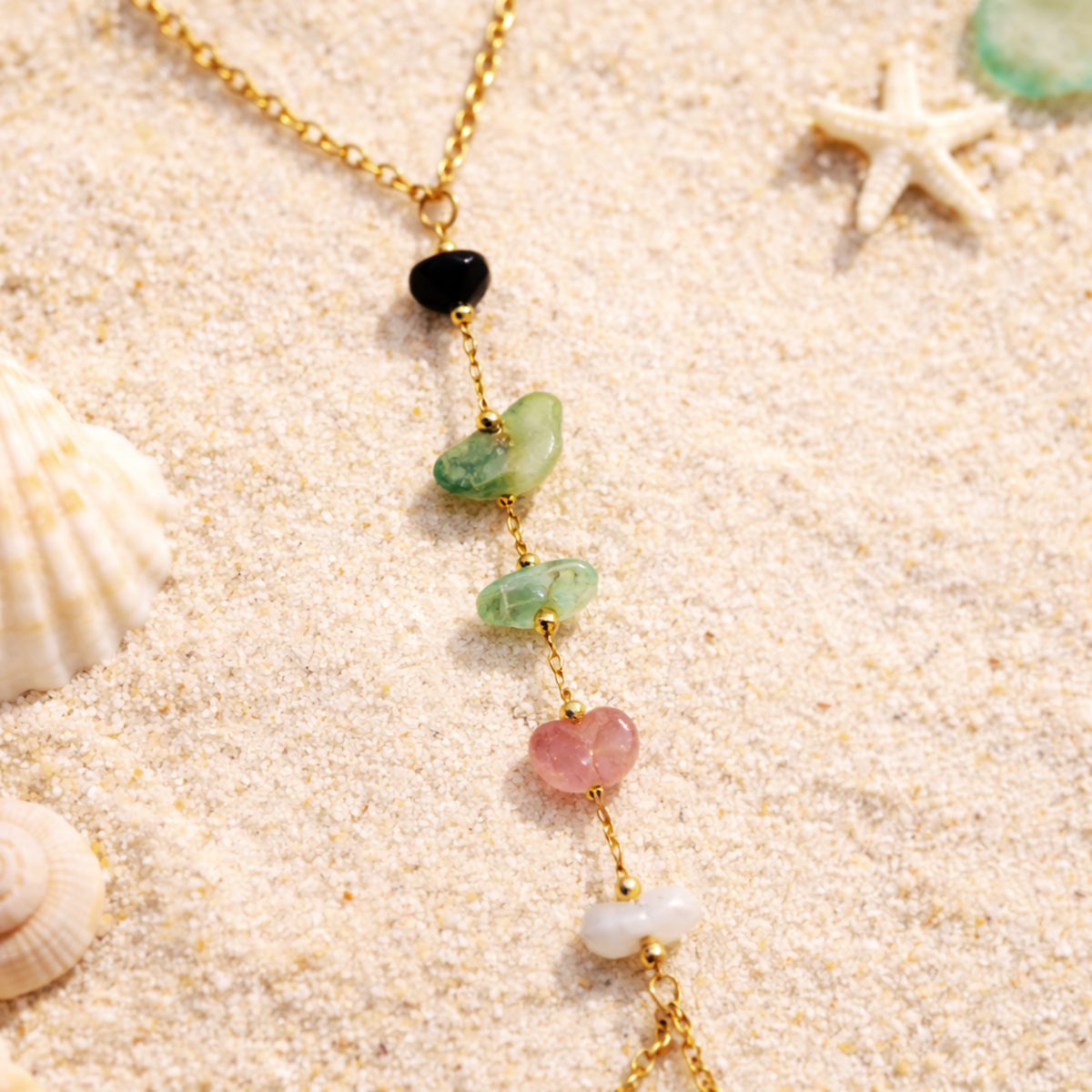 Pastel Gemstone Cascade Hand Harness Bracelet